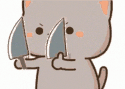 Animated Cat Goma Knife Skills GIF