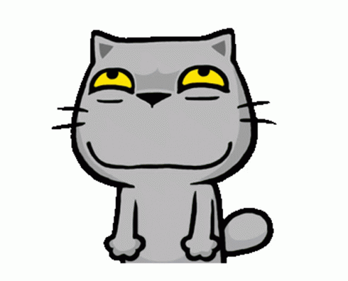 Animated Cat Giggling Hee Hee Roll Eyes GIF