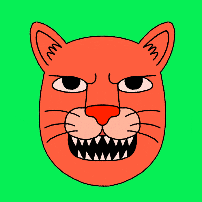 Animated Cat Head Turn Around GIF