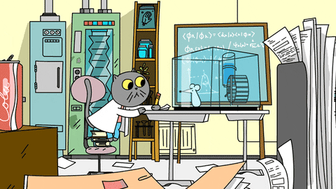 Animated Cat Scientist GIF