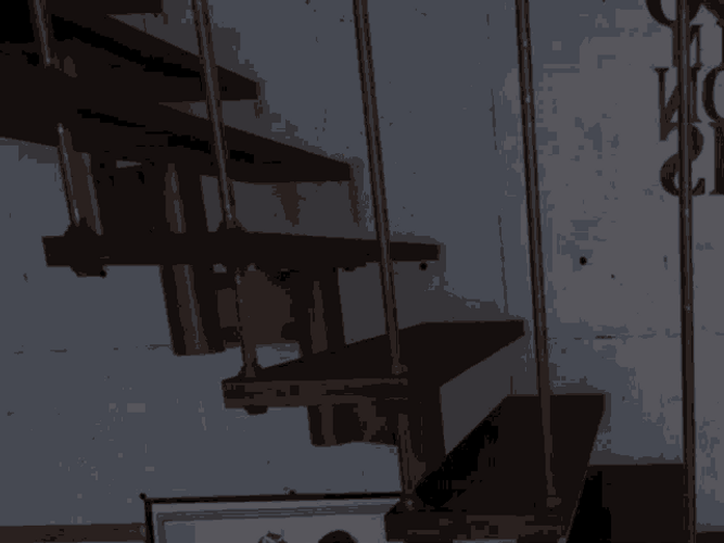 Animated Cat Toy Falling Down Stairs GIF