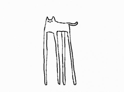 Animated Cat With Long Legs GIF