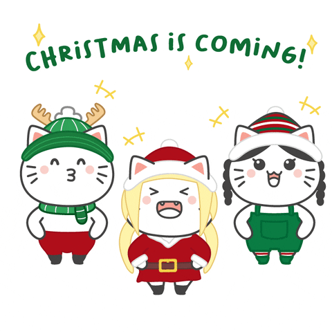 Animated Cats Dancing For Christmas Eve GIF