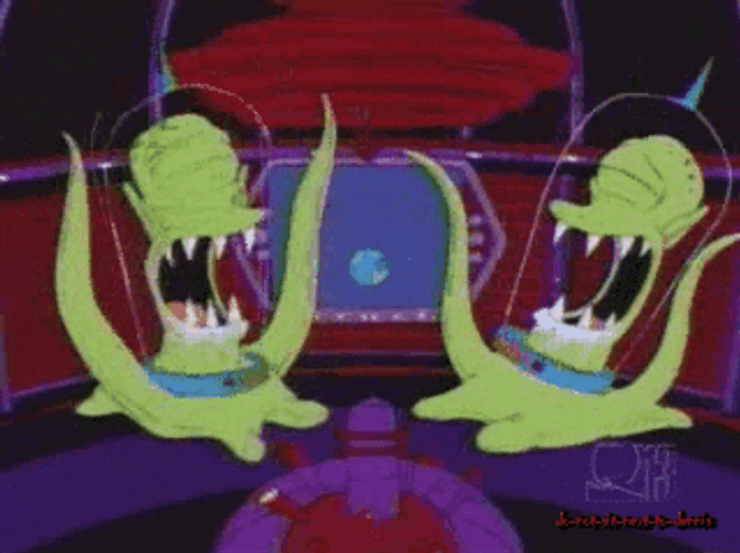 Animated Celebration Aliens Laughing Simpsons GIF