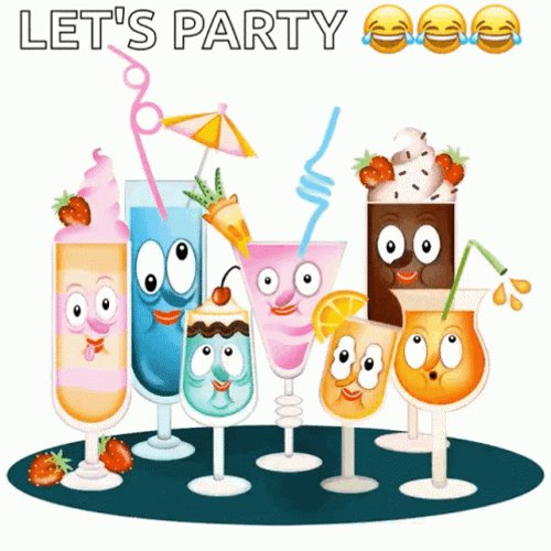 Animated Celebration Dance Party Cartoon Characters GIF 