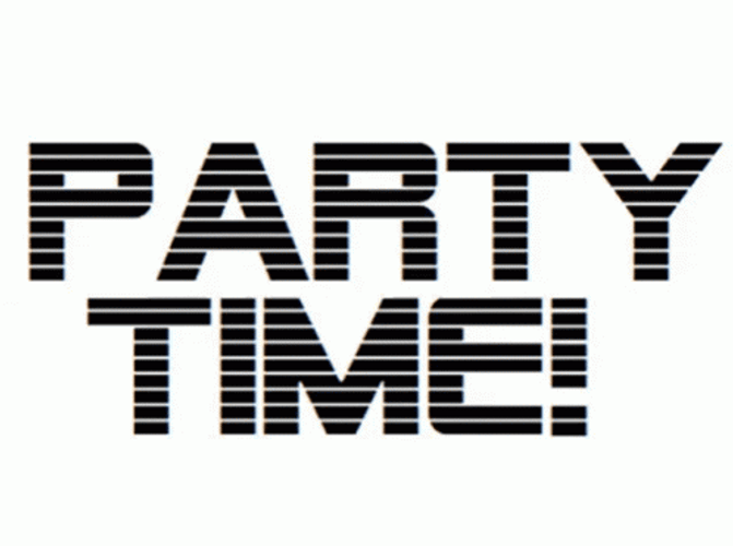Animated Celebration Flashing Party Time Text GIF