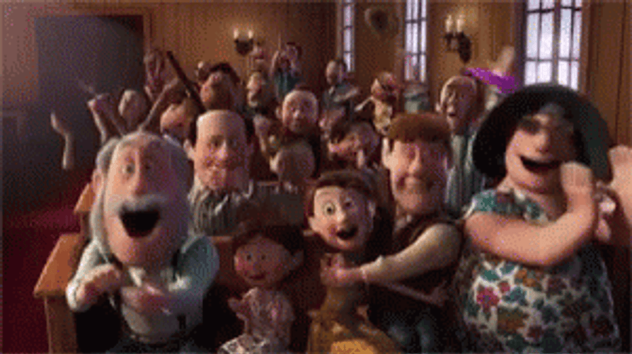Animated Celebration People Clapping Up Movie GIF