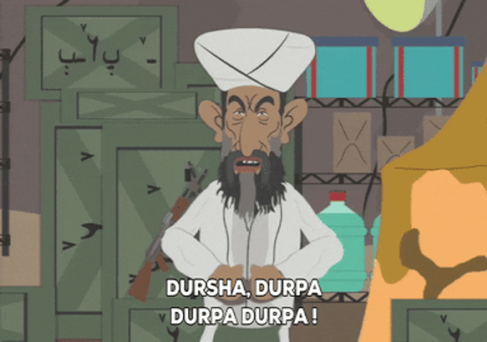 Animated Celebration South Park Bin Laden GIF