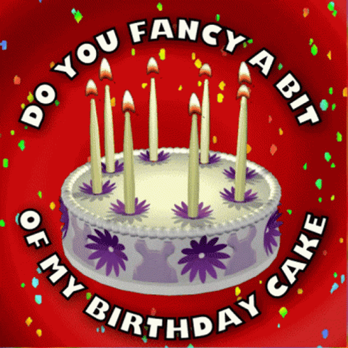 Animated Celebration Spinning Birthday Cake GIF