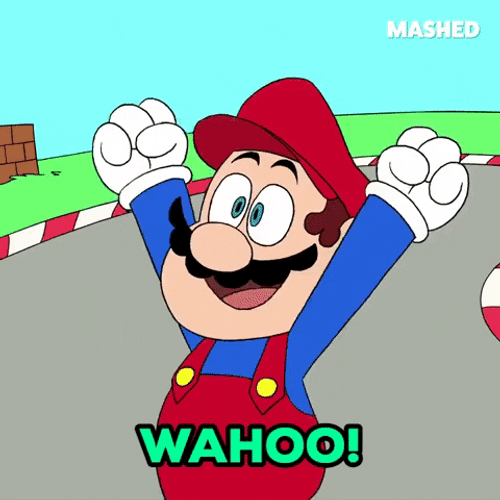 Animated Celebration Super Mario Winner GIF