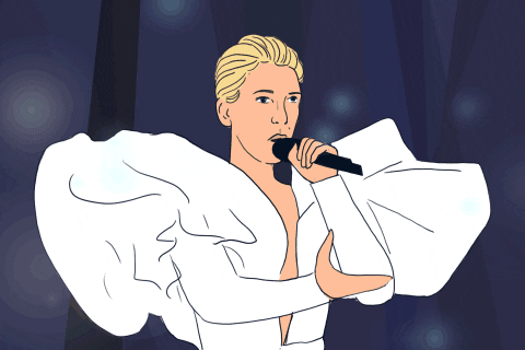 Animated Celine Dion Singing GIF