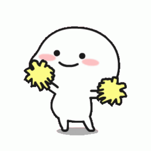 Animated Cheerleader Yellow Pompoms GIF