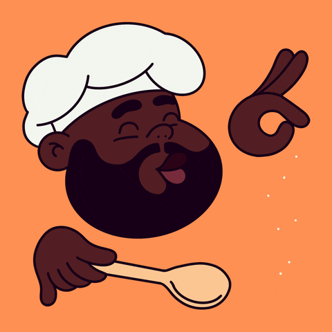 Animated Chef Adding Salt Cook GIF