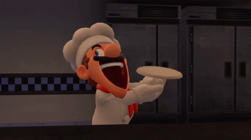 Animated Chef Spinning Pizza GIF