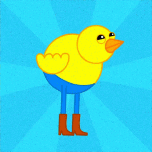Animated Chick With Boots GIF