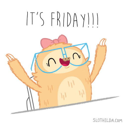 Animated Chick Working Friday Feeling GIF