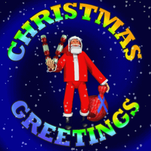 Animated Christmas Greetings With Santa GIF