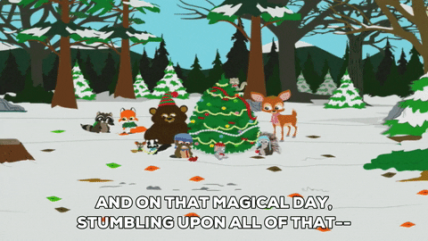 Animated Christmas In The Forest GIF