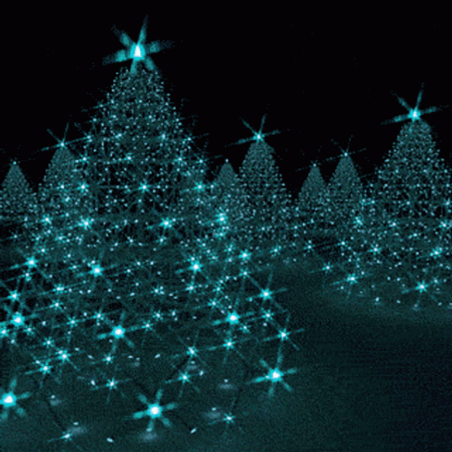 Animated Christmas Tree Changing Color GIF