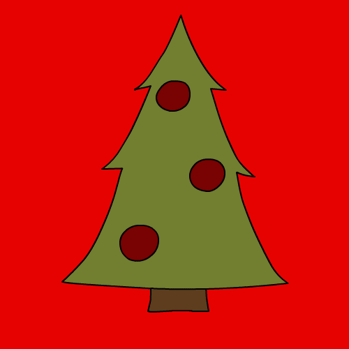 Animated Christmas Tree Turn Into Sliced Pizza GIF