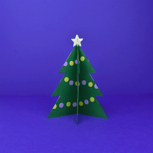 Animated Christmas Tree With Rotating Lights GIF