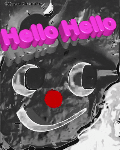 Animated Clown Face Black And White Hello Meme GIF