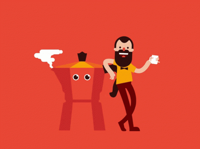 Animated Coffee Cycle Office Guy Taking A Break GIF