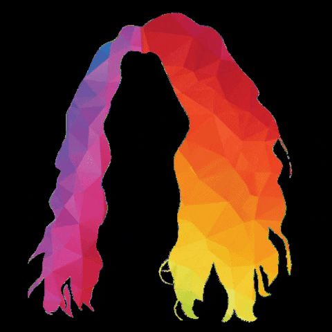Animated Colorful Crazy Hair GIF