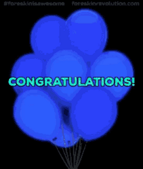 Animated Congratulations Blue Balloons GIF