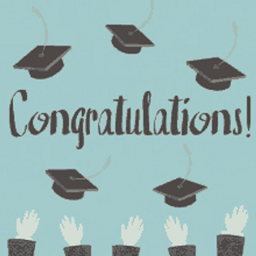 Animated Congratulations Graduation Day Throwing Caps GIF