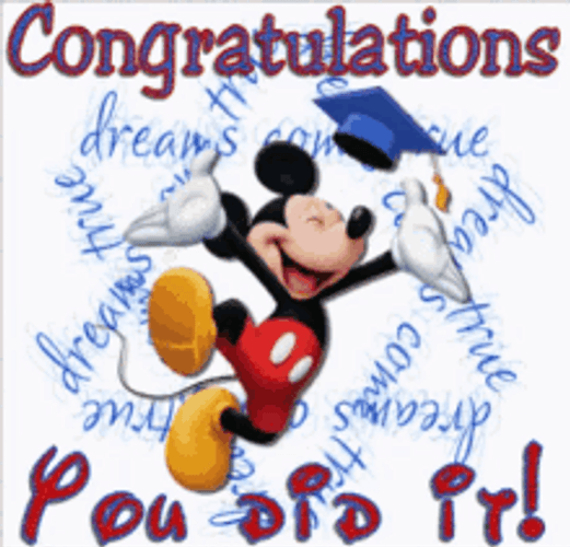 Animated Congratulations Mickey Mouse Graduation GIF
