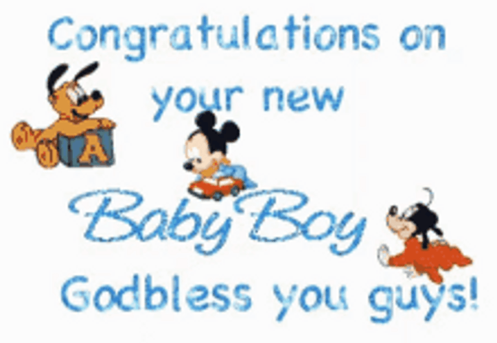 Animated Congratulations On Your Baby Boy Mickey Mouse GIF