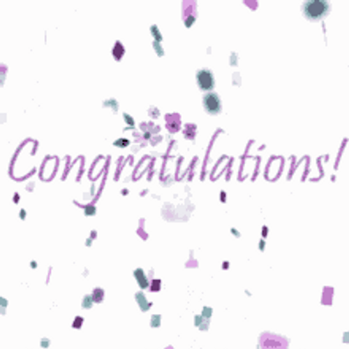 Animated Congratulations Purple Confetti GIF