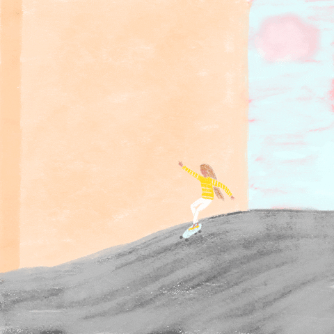 Animated Cool Girl Skateboarding GIF
