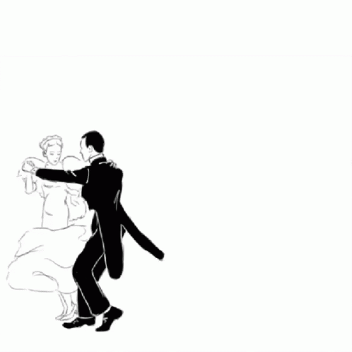 Animated Couple Dancing Waltz GIF