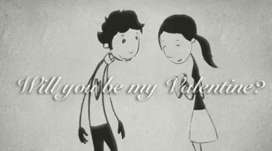 Animated Couple Will You Be My Valentine GIF