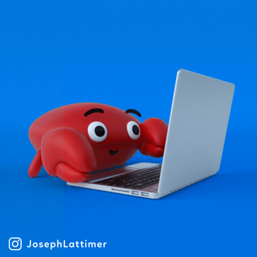 Animated Crab Doing Fast Typing GIF