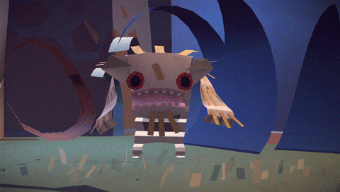 Animated Creepy Wendigo Roars GIF