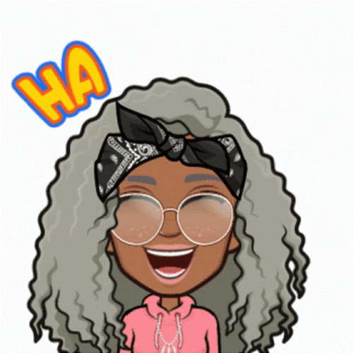 Animated Curly Haired Girl Laughing GIF