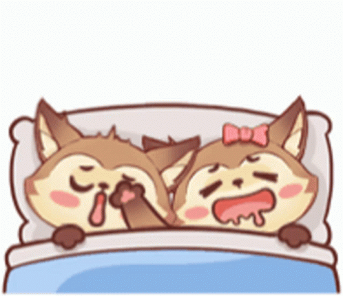 Animated Cute Sleeping Foxies GIF