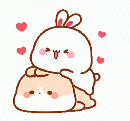 Animated Cute Bunnies Pouncing GIF