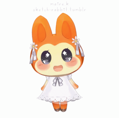 Animated Cute Animal Crossing Bunnie GIF