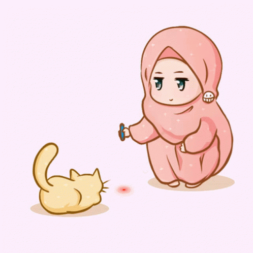 Animated Cute Cartoon Muslim Girl GIF