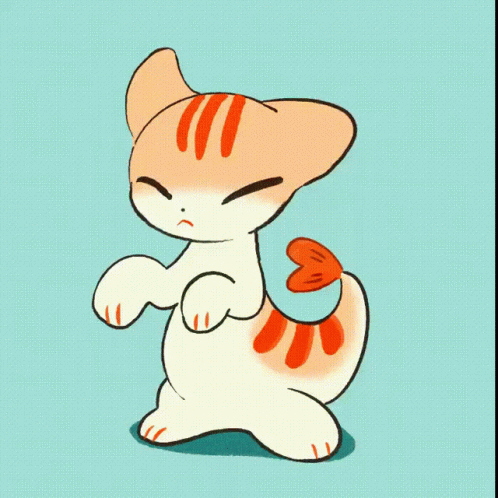 Animated Cute Chibi Dragon Cat GIF