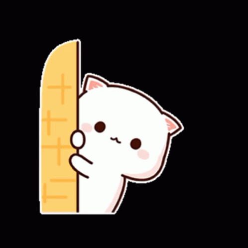 Animated Cute Peach Cat Peeking GIF