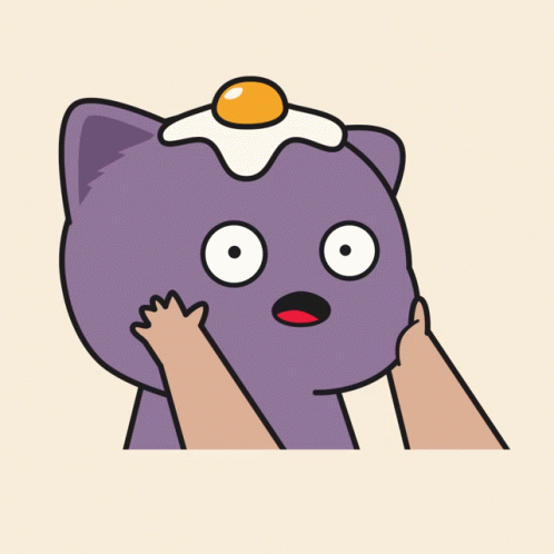 Animated Cute Purple Cat Face Massage GIF