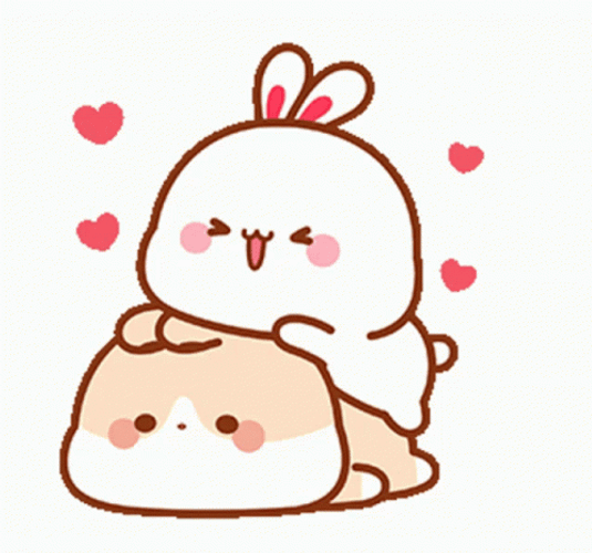 Animated Cute Bunnies Pouncing GIF