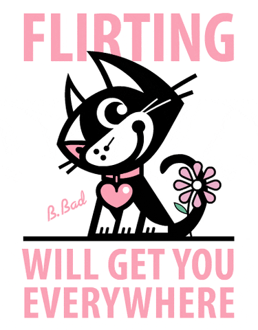 Animated Cute Cat Flirting GIF