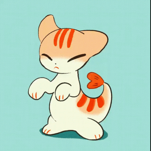 Animated Cute Chibi Dragon Cat GIF