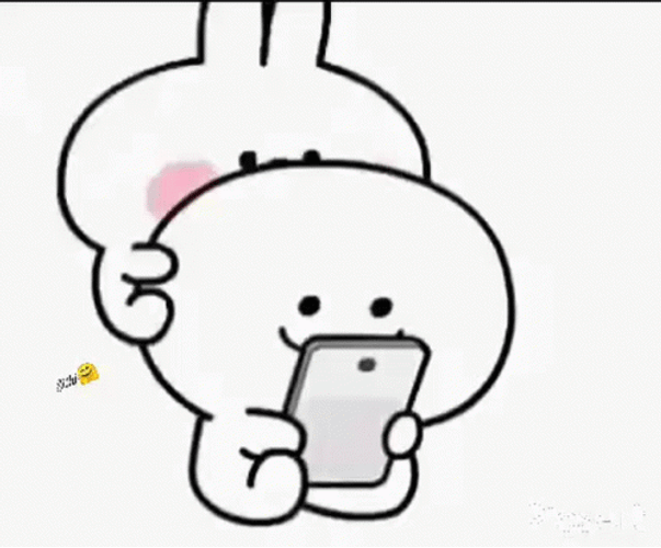 Animated Cute Clingy Kawaii Bunnies GIF